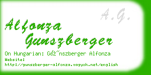 alfonza gunszberger business card